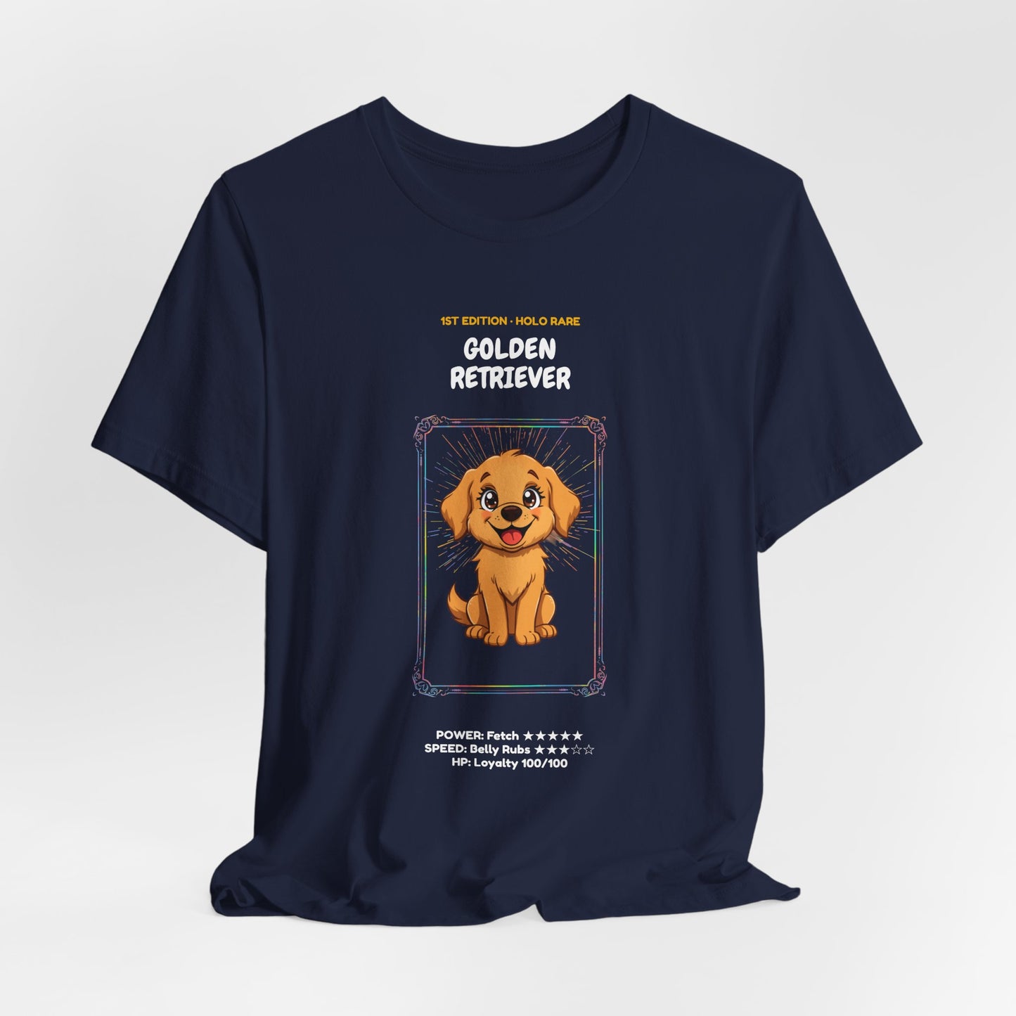 Golden Retriever Rookie Card T-Shirt - funny trading card style tee