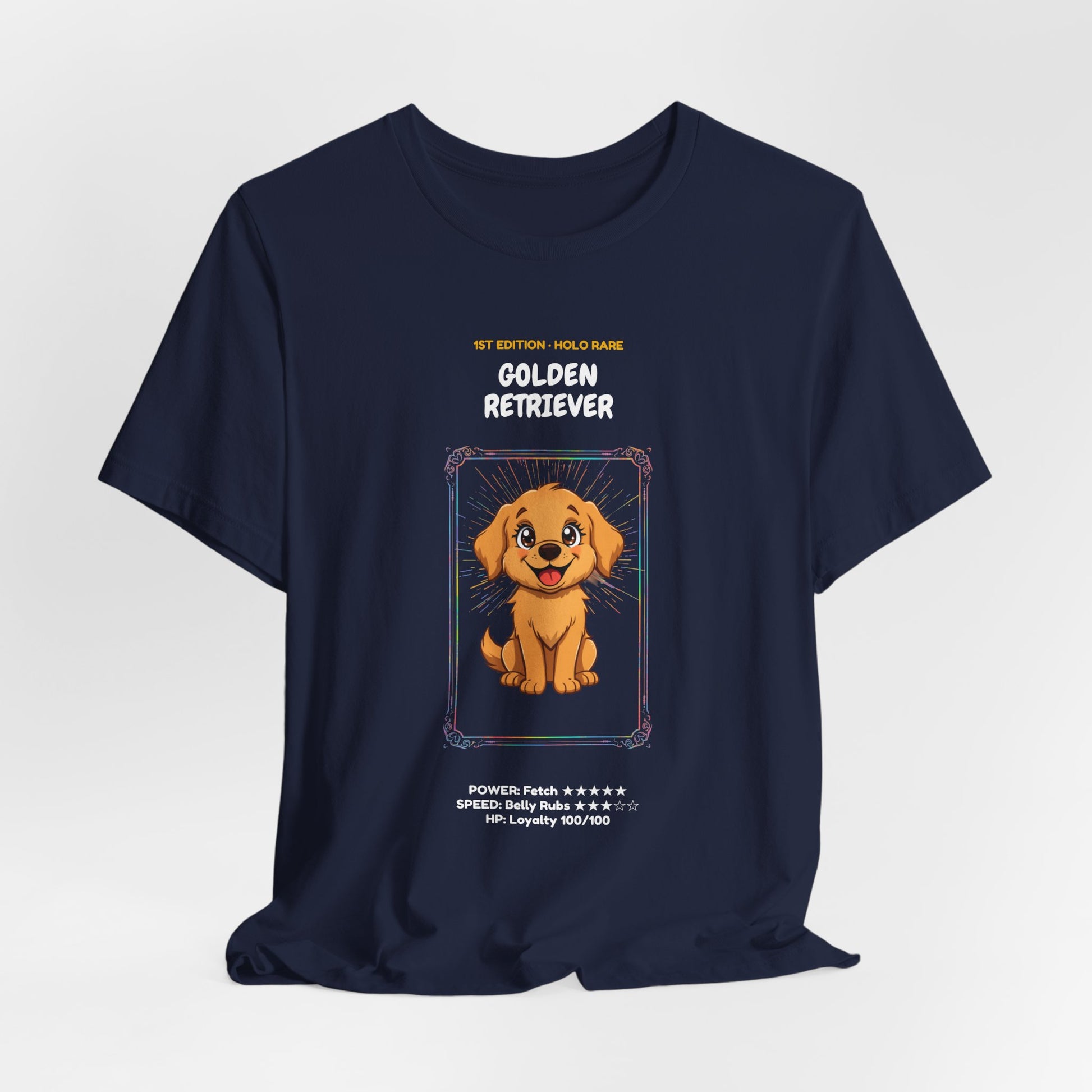 Golden Retriever Rookie Card T-Shirt - funny trading card style tee