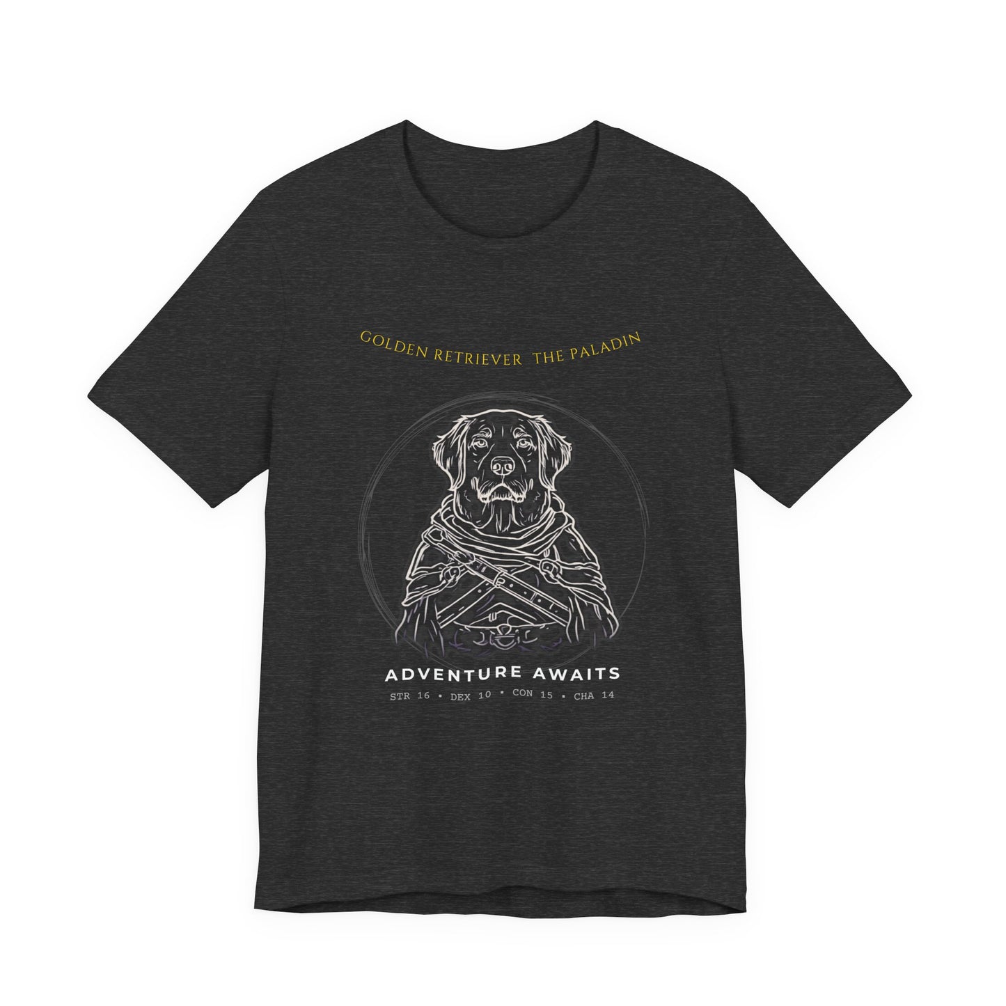 Golden Retriever The Paladin T-Shirt dark grey heather colourway