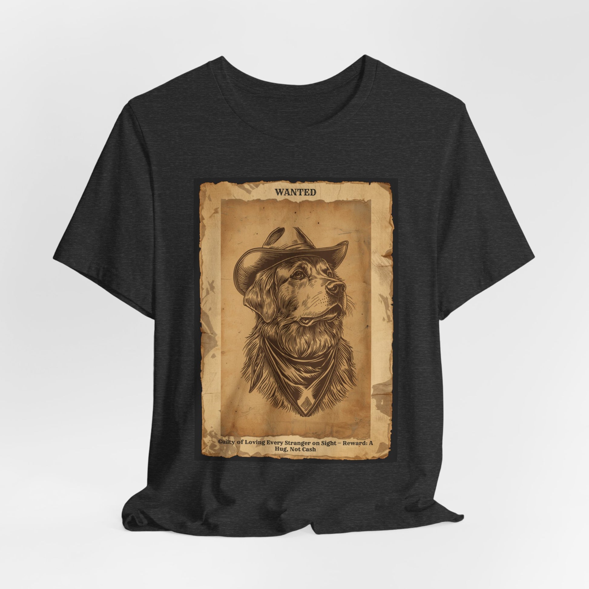 Golden Retriever Wanted Outlaw t-shirt fabric detail 5