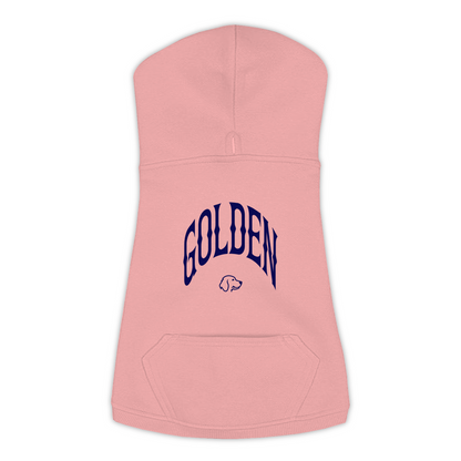 Golden Hoodie in Mauvelous, size XL, bold GOLDEN wordmark design