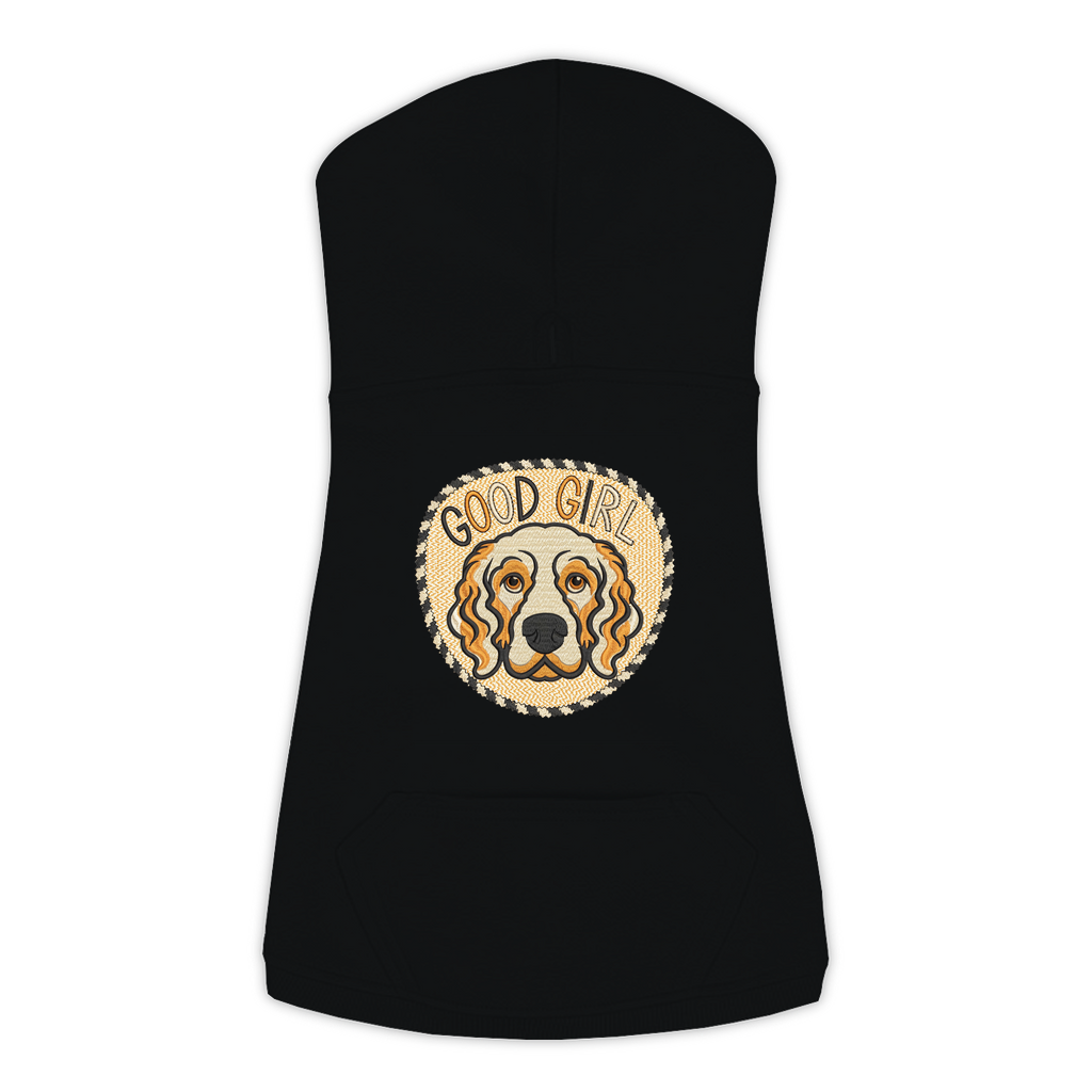 Good Girl funny dog hoodie in black, sizes L to 3XL