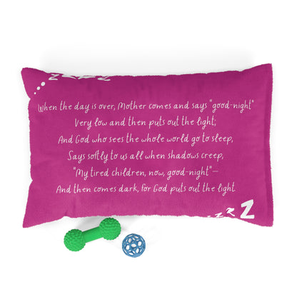 Goodnight Blessing Bedtime Poem Pet Bed — close-up of the printed poem