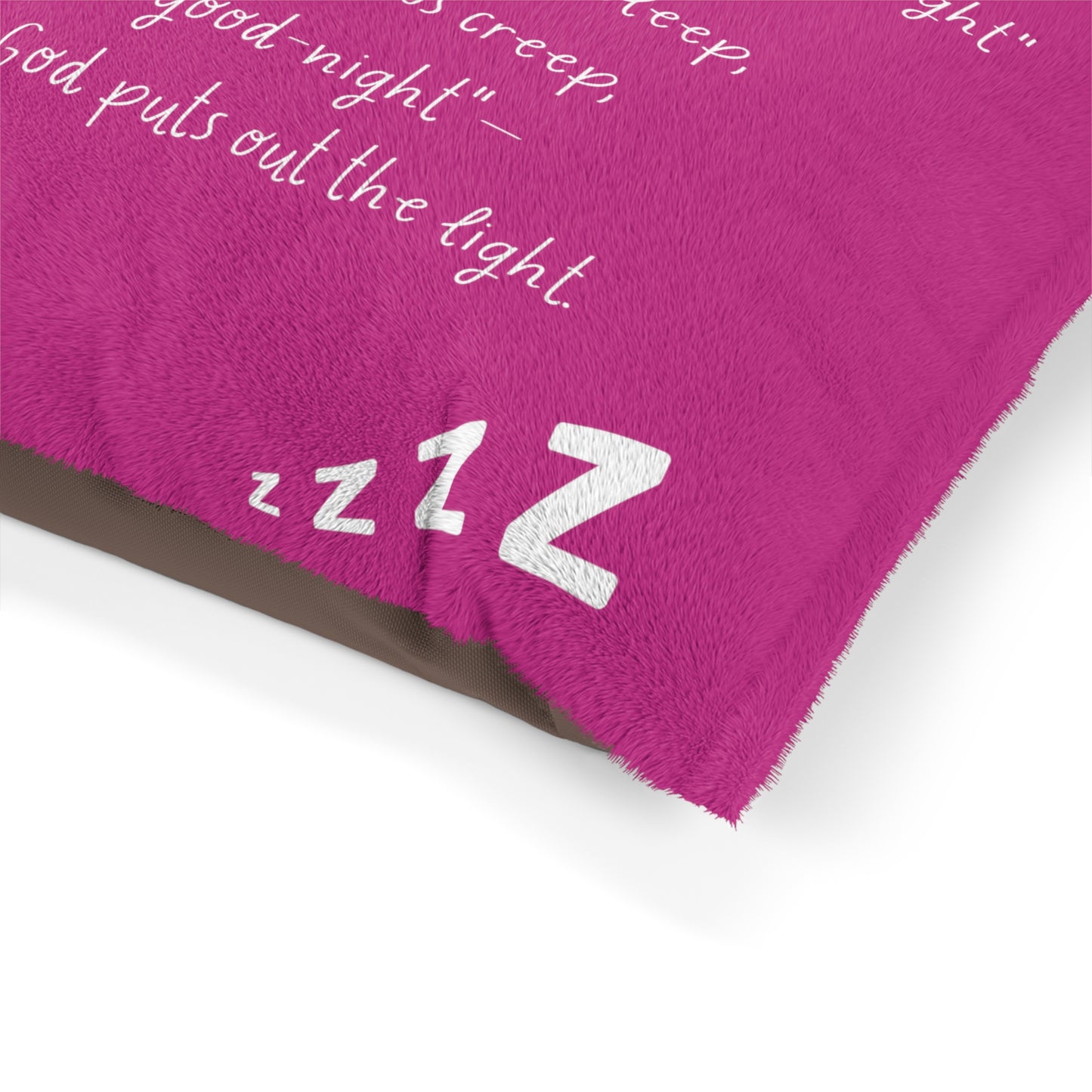 Goodnight Blessing Bedtime Poem Pet Bed — flat lay view
