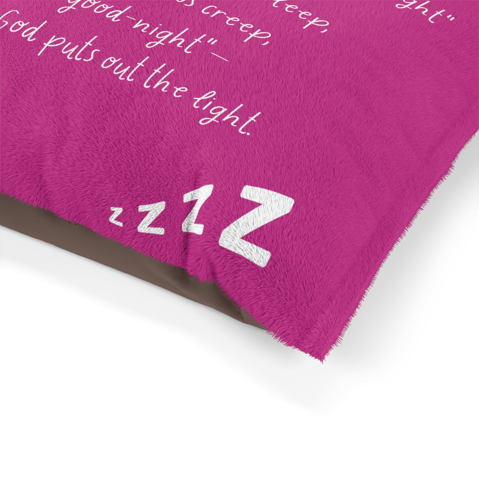 Goodnight Blessing Bedtime Poem Pet Bed — flat lay view