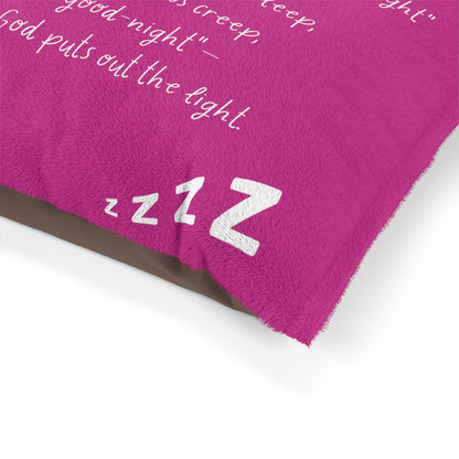 Goodnight Blessing Bedtime Poem Pet Bed — flat lay view