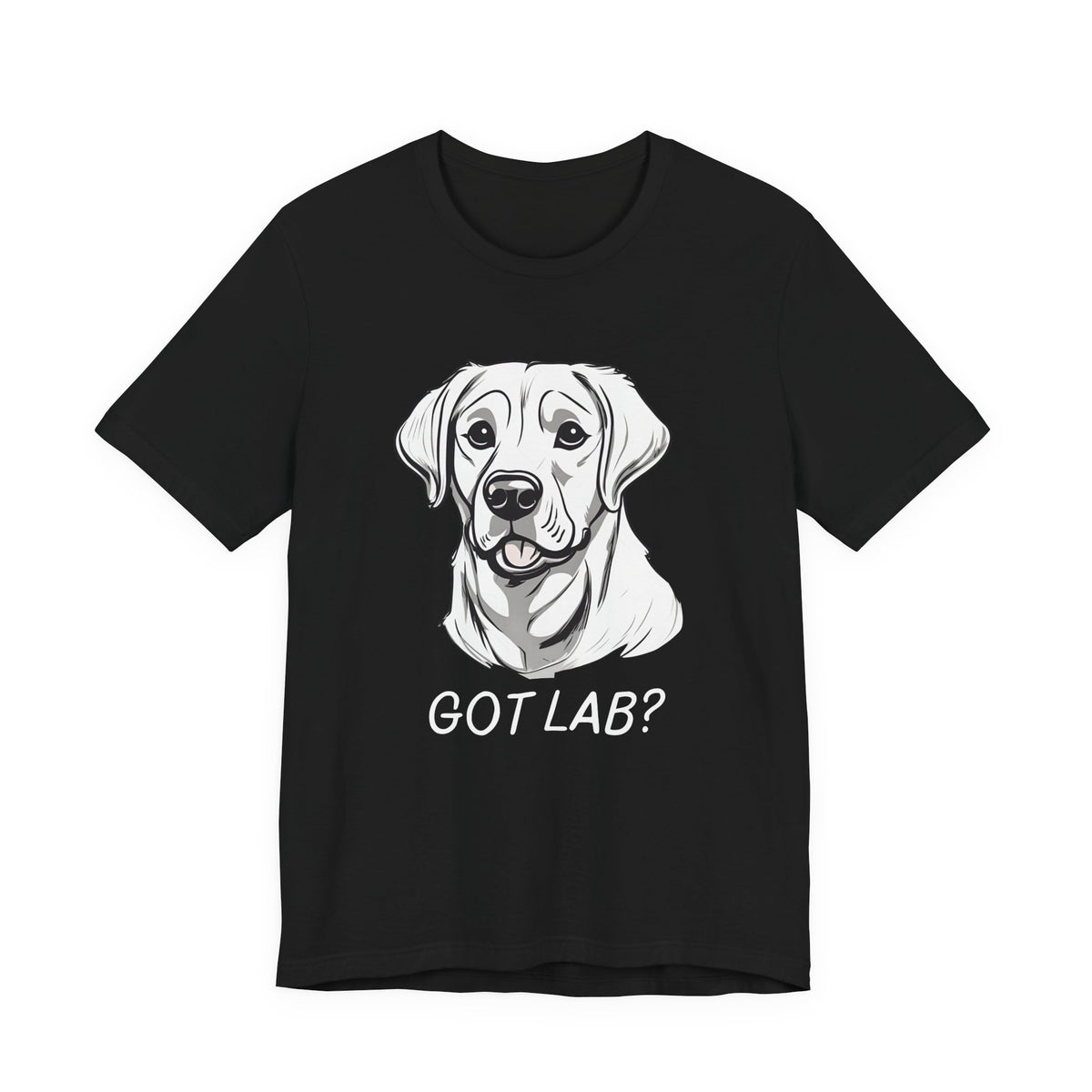 GOT LAB? Labrador slogan t-shirt in Dark Grey Heather, flat lay front view