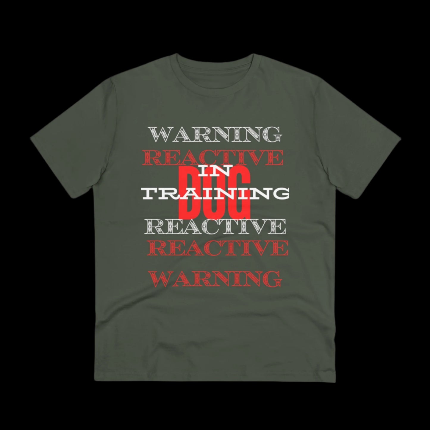 WARNING REACTIVE DOG IN TRAINING Organic T-shirt - Unisex - Sniff Waggle And Walk gray