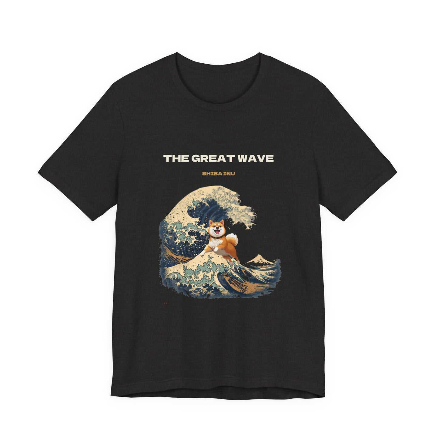 Great Wave Shiba Inu t-shirt Navy colourway front view
