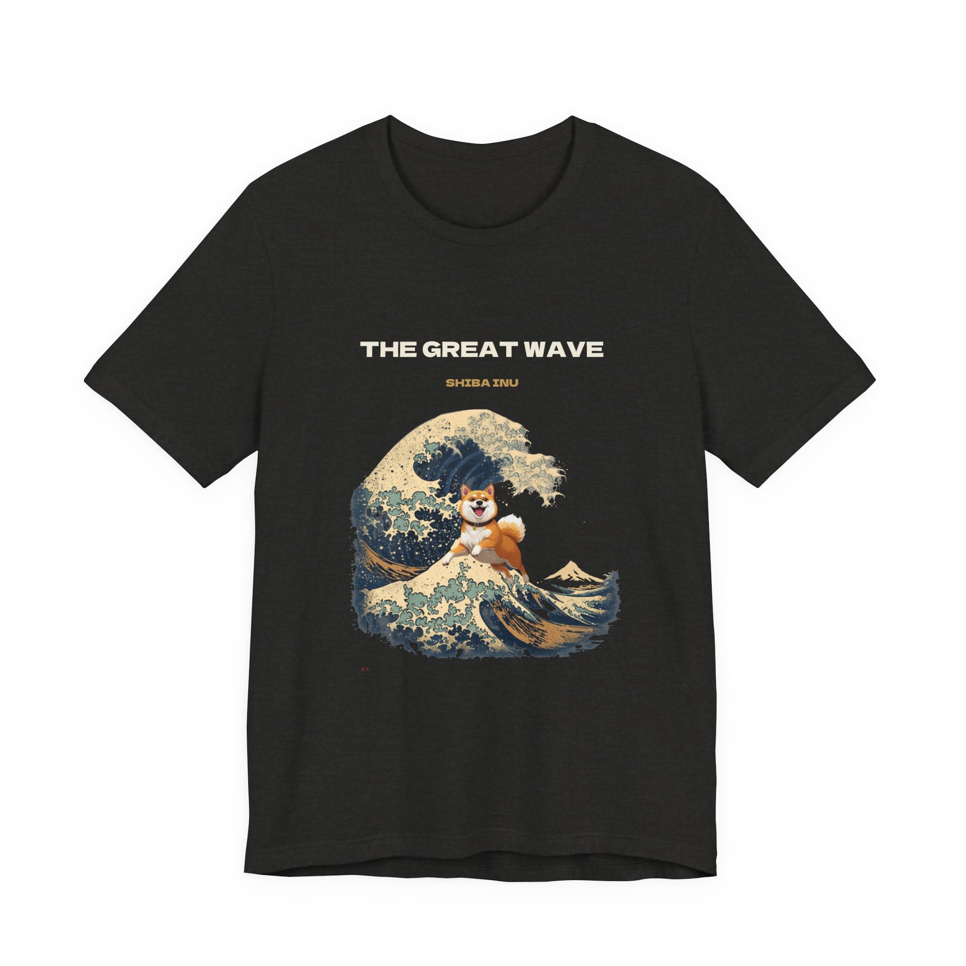 Great Wave Shiba Inu t-shirt Navy colourway front view