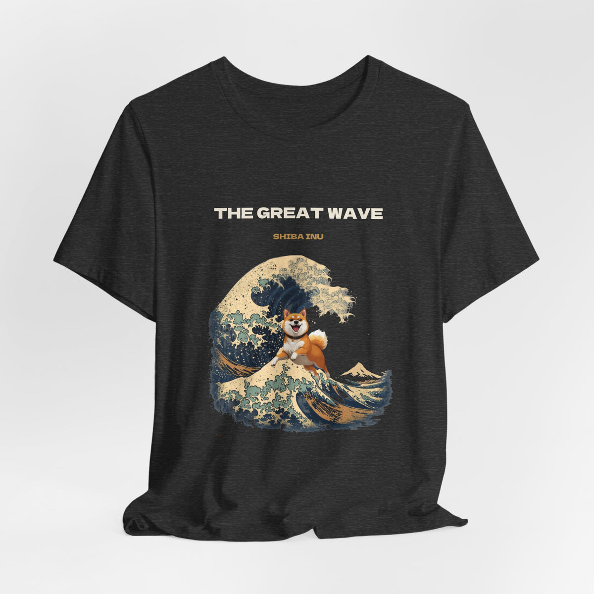 Great Wave Shiba Inu t-shirt product photo on hanger