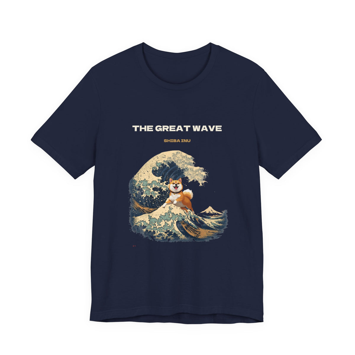 Great Wave Shiba Inu t-shirt worn casual style
