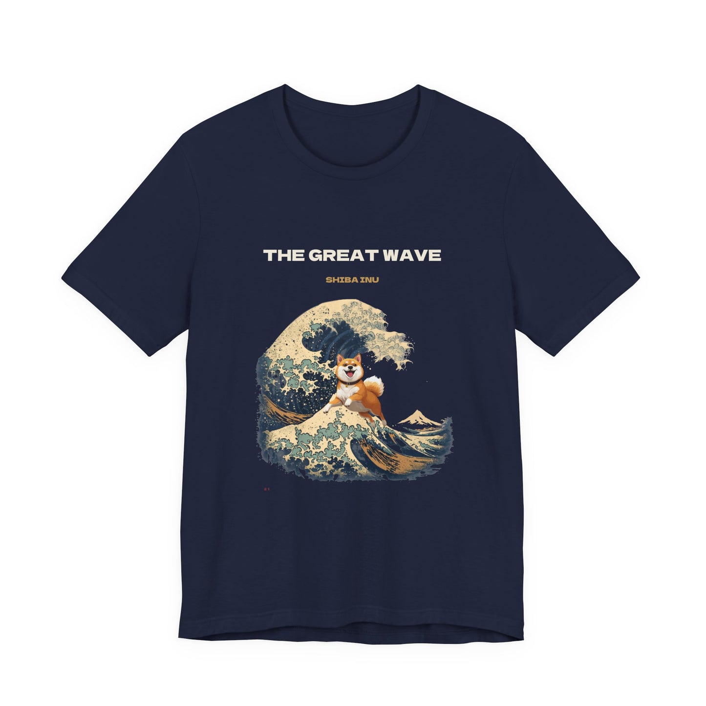 Great Wave Shiba Inu t-shirt worn casual style