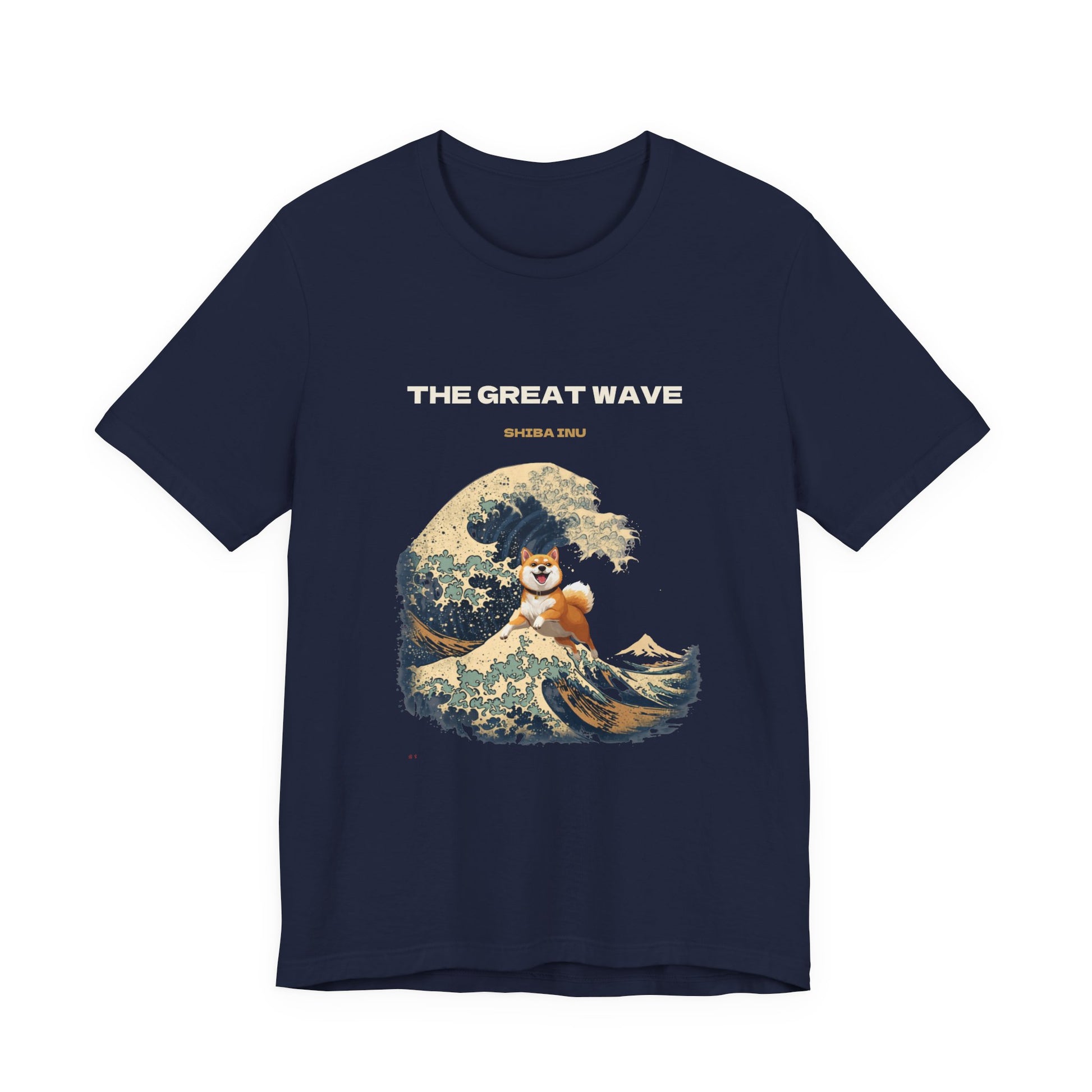 Great Wave Shiba Inu t-shirt worn casual style