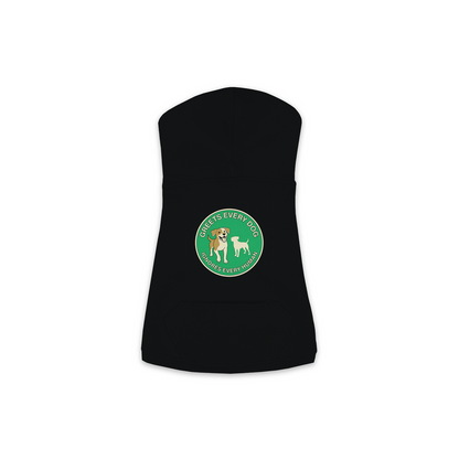 Greets Every Dog. Ignores Every Human. dog hoodie in Black - back print, sizes XS to M