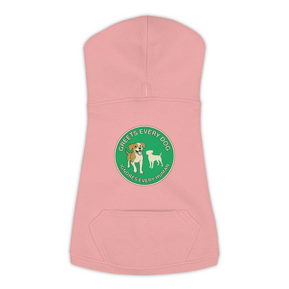 Greets Every Dog. Ignores Every Human. dog hoodie in Mauvelous - back print, sizes L to 3XL