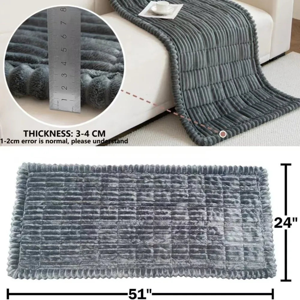 grey long plaid cat bed perfect for travel or home