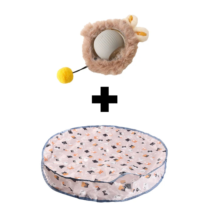 grey ball and cat toy and cover