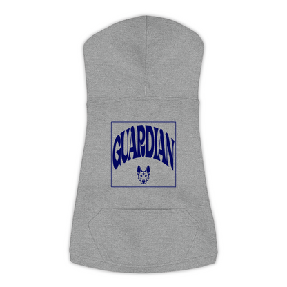 Guardian Hoodie in Granite Heather, size 2XL, bold GUARDIAN wordmark design