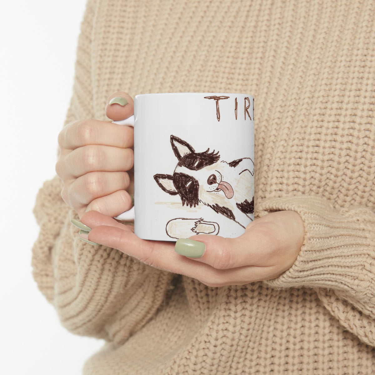 Border Collie ceramic coffee mug, 11oz and 15oz hand-drawn style collie gift - view 1