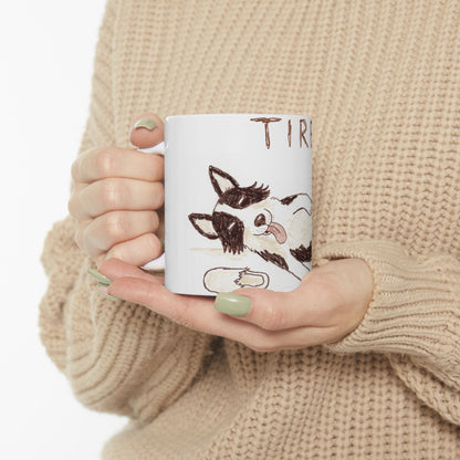 Border Collie ceramic coffee mug, 11oz and 15oz hand-drawn style collie gift - view 1