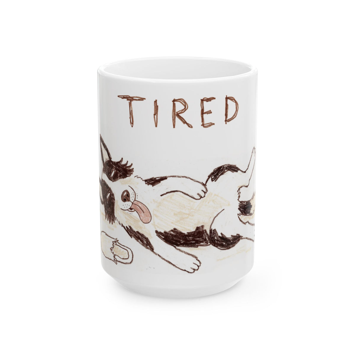 Border Collie ceramic coffee mug, 11oz and 15oz hand-drawn style collie gift - view 2