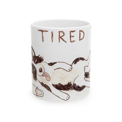 Border Collie ceramic coffee mug, 11oz and 15oz hand-drawn style collie gift - view 3