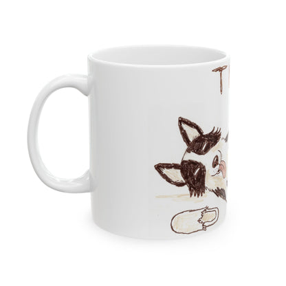 Border Collie ceramic coffee mug, 11oz and 15oz hand-drawn style collie gift - view 5