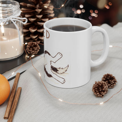 Border Collie ceramic coffee mug, 11oz and 15oz hand-drawn style collie gift - view 7