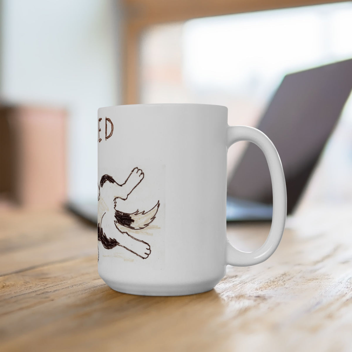 Border Collie ceramic coffee mug, 11oz and 15oz hand-drawn style collie gift - view 18