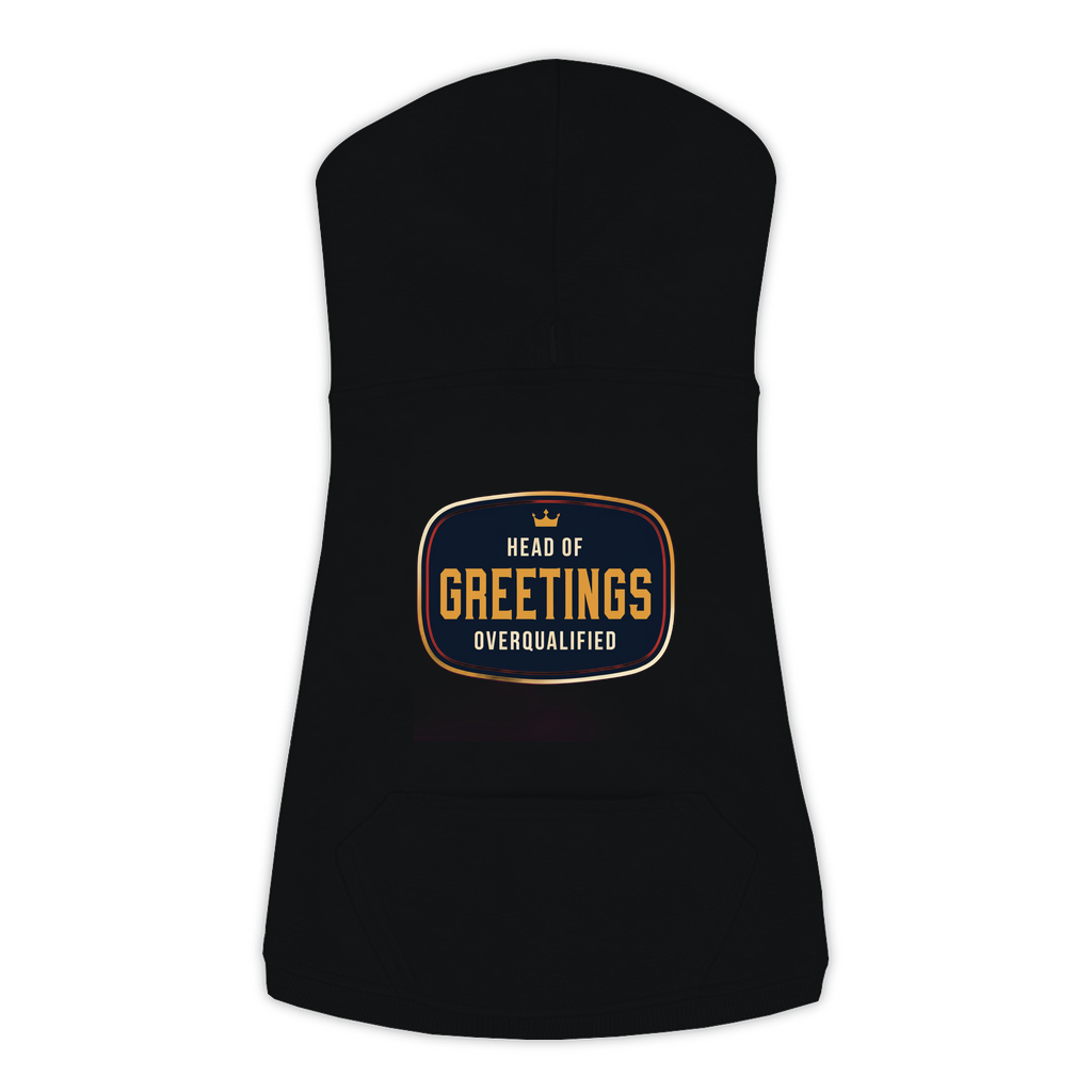 Head Of Greetings funny dog hoodie in black, sizes L to 3XL
