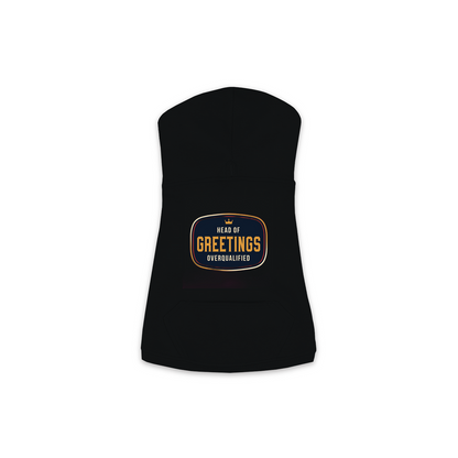 Head Of Greetings dog hoodie in black, sizes XS to M