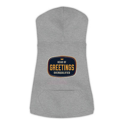 Head Of Greetings funny dog hoodie in granite heather grey, sizes L to 3XL