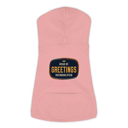 Head Of Greetings funny dog hoodie in mauvelous pink, sizes L to 3XL