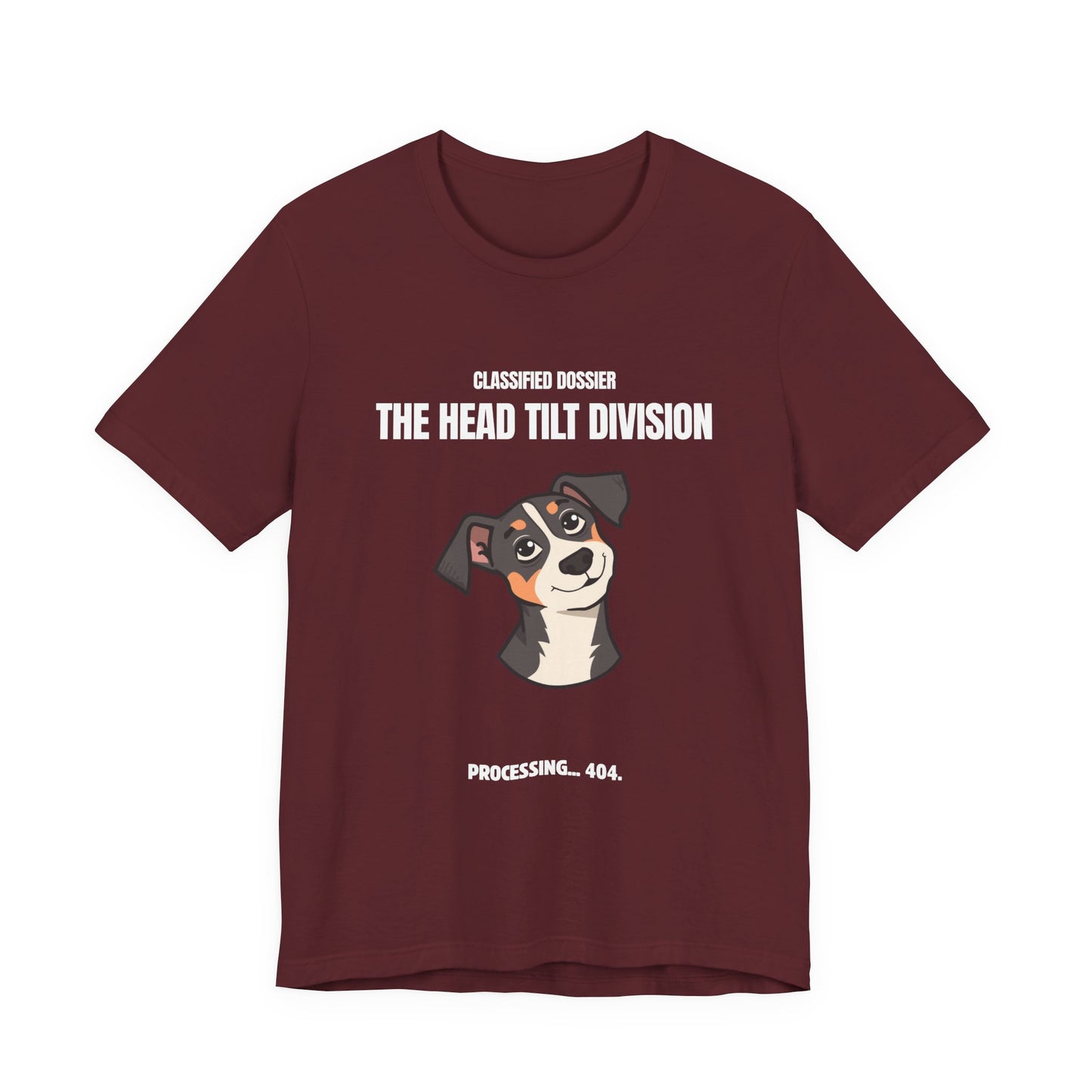 Head Tilt Division dog t-shirt lifestyle photo
