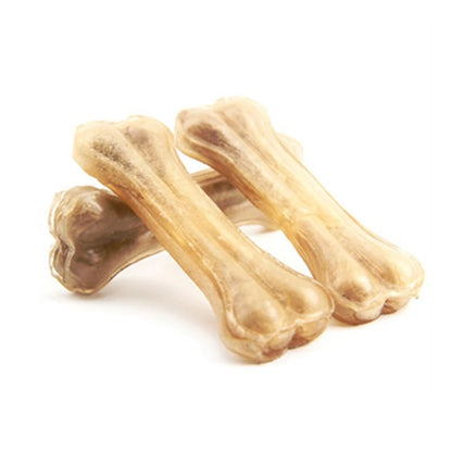 HideBone Natural Cowhide Bone Dog Chew — dog chewing — SniffWaggleNWalk