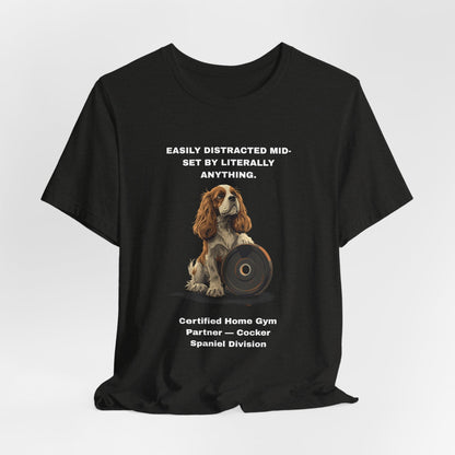 Home Gym Cocker Spaniel T-Shirt view 15 — SniffWaggleNWalk