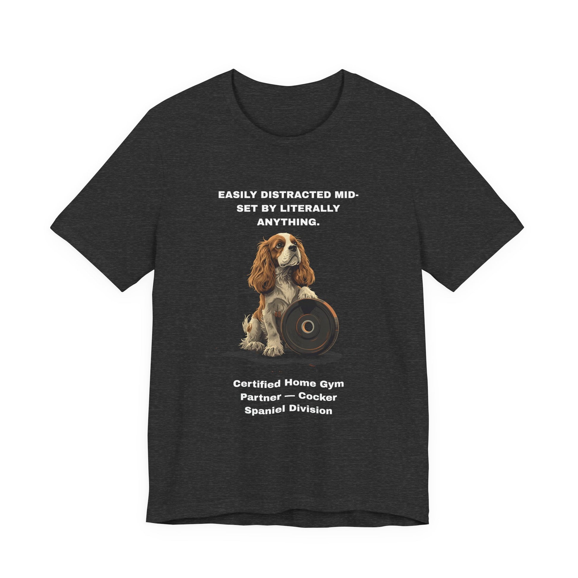 Home Gym Cocker Spaniel T-Shirt view 18 — SniffWaggleNWalk