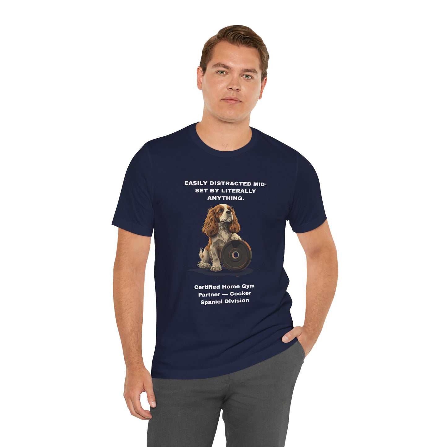Home Gym Cocker Spaniel T-Shirt view 23 — SniffWaggleNWalk