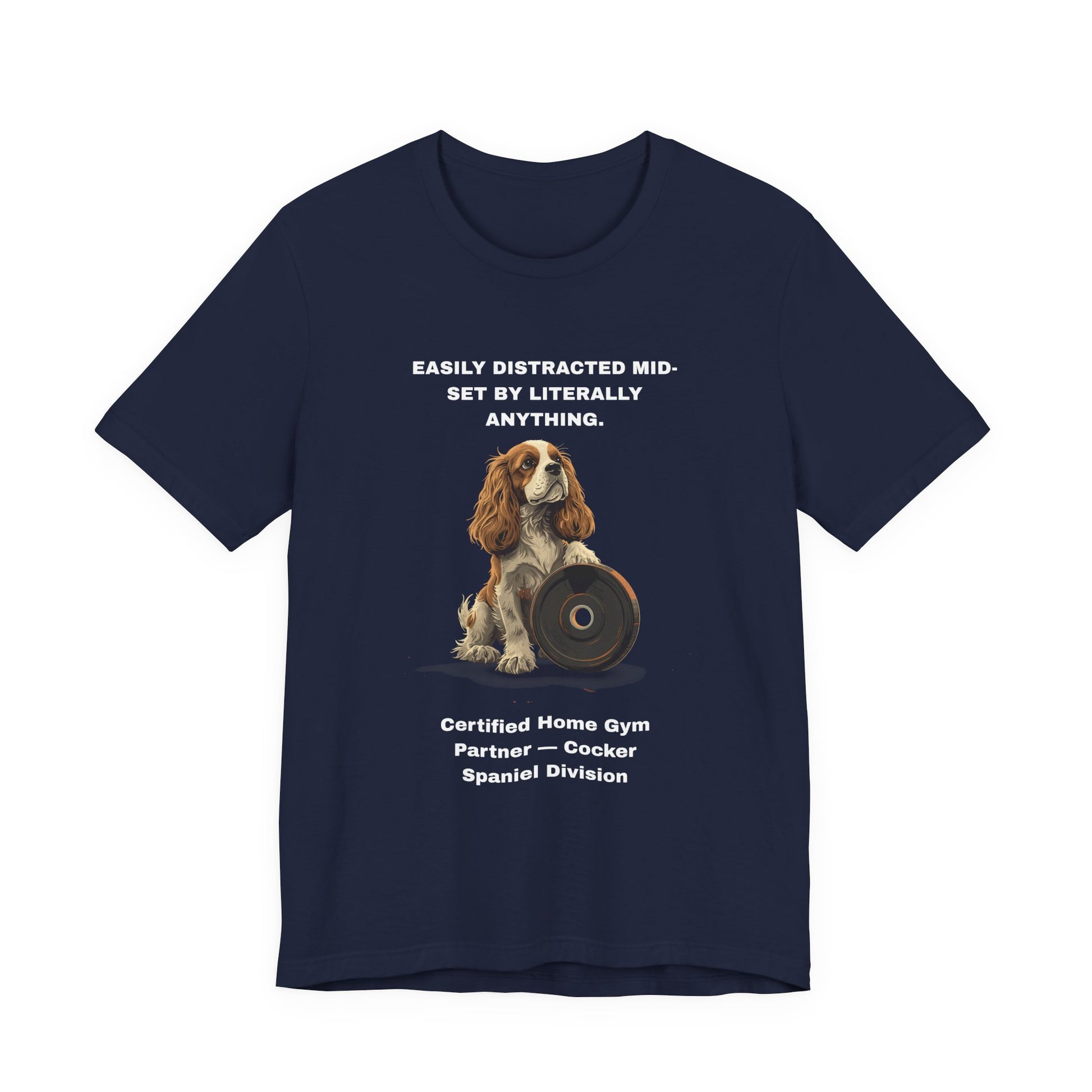 Home Gym Cocker Spaniel T-Shirt view 24 — SniffWaggleNWalk
