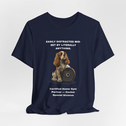 Home Gym Cocker Spaniel T-Shirt view 27 — SniffWaggleNWalk