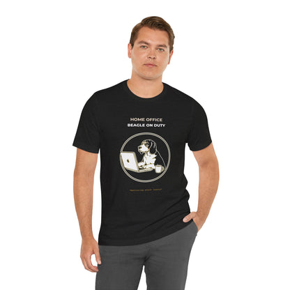 Home Office Beagle On Duty t-shirt — funny work from home dog tee on Bella+Canvas 3001, view 11