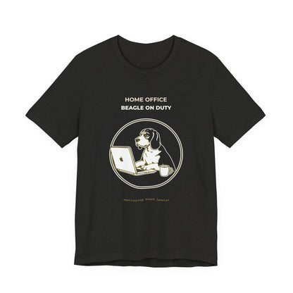 Home Office Beagle On Duty t-shirt — funny work from home dog tee on Bella+Canvas 3001, view 12