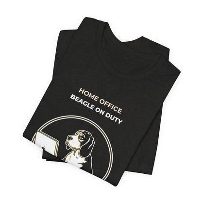 Home Office Beagle On Duty t-shirt — funny work from home dog tee on Bella+Canvas 3001, view 14