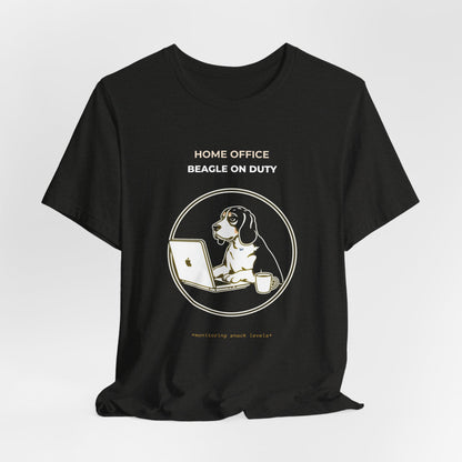 Home Office Beagle On Duty t-shirt — funny work from home dog tee on Bella+Canvas 3001, view 15