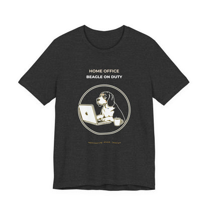 Home Office Beagle On Duty t-shirt — funny work from home dog tee on Bella+Canvas 3001, view 18