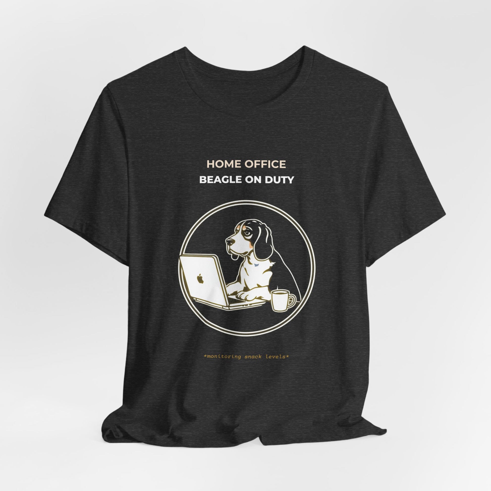 Home Office Beagle On Duty t-shirt — funny work from home dog tee on Bella+Canvas 3001, view 21