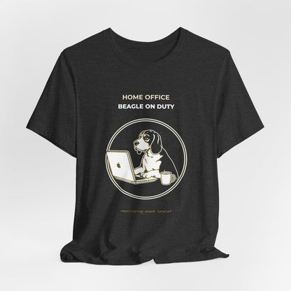 Home Office Beagle On Duty t-shirt — funny work from home dog tee on Bella+Canvas 3001, view 21