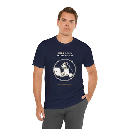 Home Office Beagle On Duty t-shirt — funny work from home dog tee on Bella+Canvas 3001, view 23