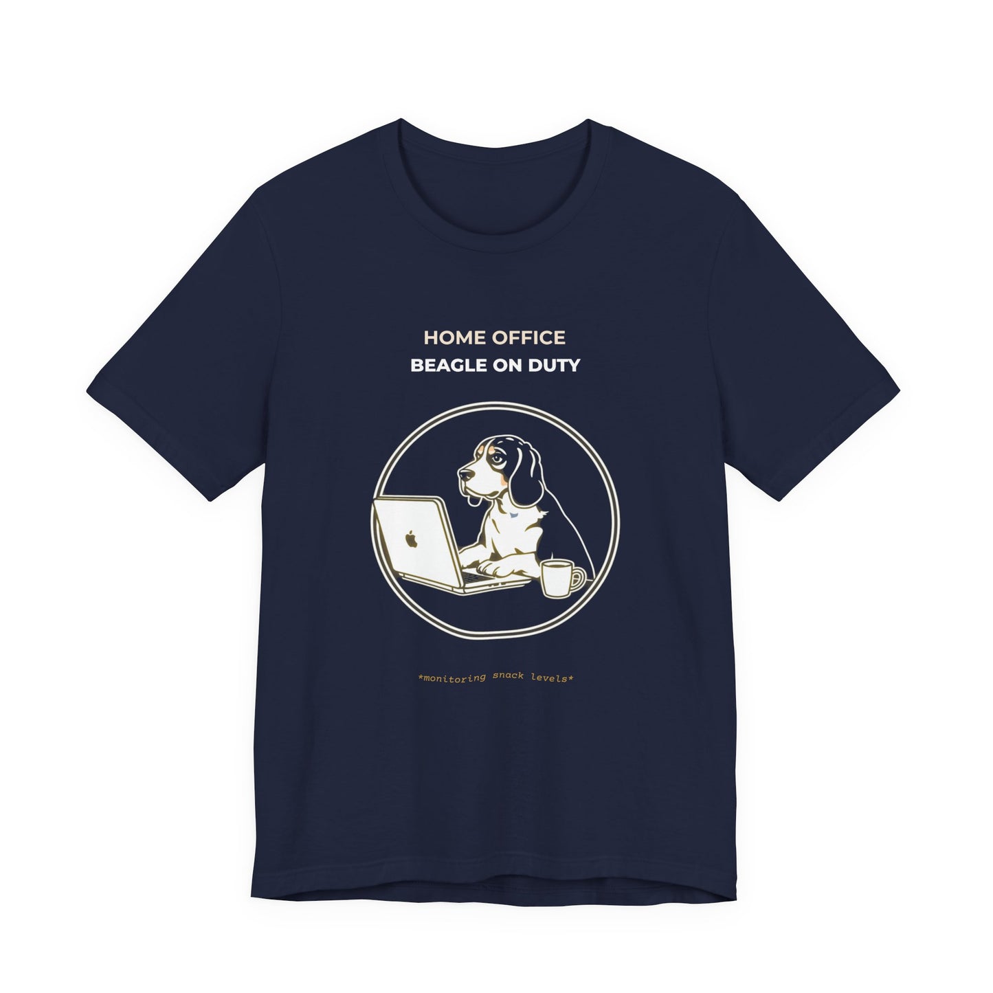Home Office Beagle On Duty t-shirt — funny work from home dog tee on Bella+Canvas 3001, view 24